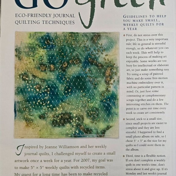 Quilting Arts Magazine February March 2008 39 tips for free motion quilting - Picture 12 of 16